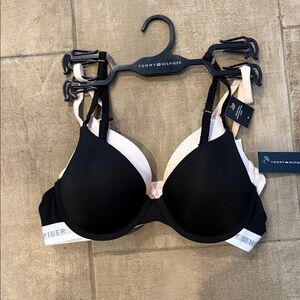 Tommy Hilfiger Black and Pink Women's Bra